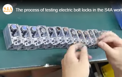 The process of testing electric bolt locks in the S4A workshop